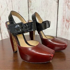 L.A.M.B. by Gwen Stefani HAMURA women’s Platform Heels  Black red Vintage Y2K 7B